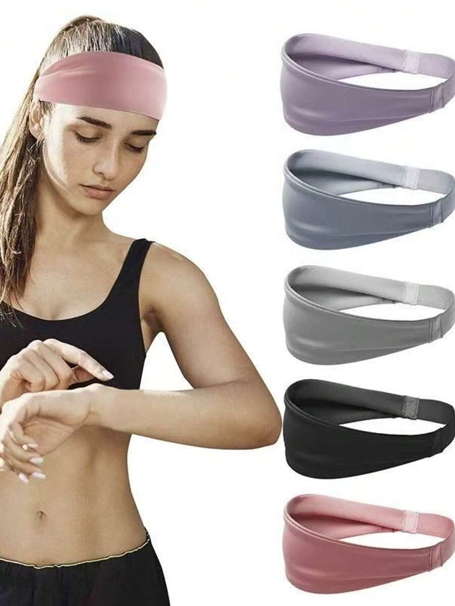 1条女士运动头带，防滑发带，适合日常锻炼、跑步、瑜伽。也适合日常运动、户外活动、海滩、团队活动、俱乐部活动、舞蹈、派对等场合，可作为时尚头巾、学校用品、大学用品、秋冬季度假发带、优雅围巾、柔软头巾等。