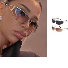 New Fashion Y2K Hollow Fashion Glasses For Women Retro Personalized Glasses Elegant Beach Accessories For Women Glasses Shades For Summer Beach Vacation,Outdoor,Travel Preppy Style For Back To School