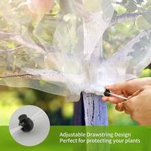 Bolsas de malla con cierre para el jardín: Cubierta protectora de red para frutas y verduras, bolsas de red de barrera contra pájaros para evitar insectos, cigarras, ardillas - Redes de poliéster de múltiples tamaños