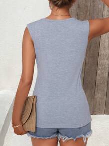 3 pièces T-shirt de sport multicolore sans manches pour femme, T-shirt de cyclisme, de jogging, de randonnée mode ample et doux, T-shirt à col en V confortable et manches courtes pour femme, hauts casual pour femme, printemps-été, convient pour le sport de rue casual, très confortable t-shirt pour femme