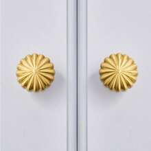 2个金色南瓜把手] 2个金色南瓜把手，衣柜家具门把手，抽屉柜拉手 - 金色 - 查看 4