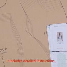 背心多种尺寸缝纫纸样、1:1 比例基本女装缝纫纸样、初学者缝纫纸样和缝纫纸样、服装制作模板、手工服装缝纫纸样 - 棕色 - 查看 5