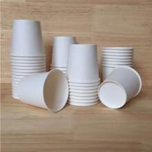56/50/40/30/25/20/15/10/5 pezzi Tazze di carta bianca da 9 once per caffè, acqua, bevande, latte, succhi di frutta, adatte per bevande calde/fredde, per ufficio, feste, picnic, viaggi ed eventi
