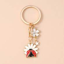 1pc Unisex Creative Daisy Ladybug Keychain, Cute Animal & Flower Pendant, Simple Bag/Car Key Chain Accessory Car Accessories Goth Y2k - Multicolor - View 11
