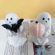 Resin Ghost & Bat & Pumpkin Statue, Suitable For Indoor/Outdoor Halloween Decor And Gift Home Decor Fall Decor Room Decor