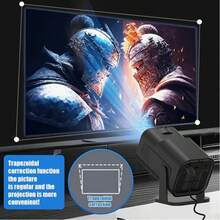 投影仪 2025 迷你 1080P 高清支持智能便携式投影仪，180° 可调，圣诞剧院必备，圣诞派对专用投影仪便携式房间投影仪 - 英規插(220-240V) - 查看 5