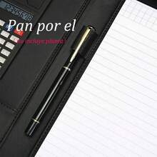 FELIN Carpeta Portafolio Profesional, Carpeta de Documentos, Carpeta Organizadora con Calculadora y Almohadilla de Escritura, para Carpetas de Presentación, Tarjetas de Visita,Oficina Trabajo Uso Escola. - Negro - Ver 6