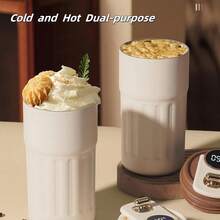 Coffee Cup With Temperature Display, Thermal Mug Coffee Thermal Mug With Temperature Display Leak-Proof Lid Stainless Steel Reusable Cold Vacuum Mug For Coffee - màu đen - Xem 6