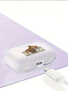 Carcasă de protecție transparentă TPU "Îmbrățișează și aruncă ursulețul", potrivită pentru AirPods2, AirPods3, pentru AirPods Pro, pentru husă pentru căști AirPods Pro2