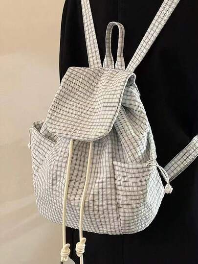 2026 New Arrival Striped Backpack For College Students, Niche Fashion Lightweight Vintage Large Capacity Casual Commuting School Bag