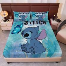 Disney Juego de sábanas de 3 piezas Disney - 1 sábana ajustable, 2 fundas de almohada (1*Sábana ajustable, 2*Fundas de almohada, Sin acolchado), Elegante, suave y cómoda, adecuada para dormitorios familiares, habitaciones de invitados, uso universal en todas las estaciones
