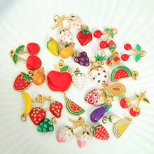1 Pc Fashion Jewelry Compact Pendant Cherry Strawberry Mango Watermelon Stainless Steel Fruit DIY Women's Vacation Beach Accessories And Accessories