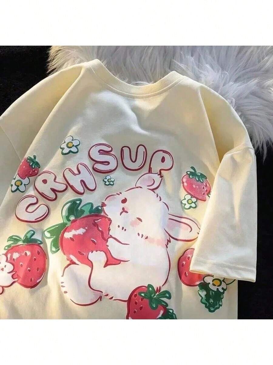 Unisex Crhsup Cute Fashion Maligu T-Shirt - 灰白色 - 查看 1
