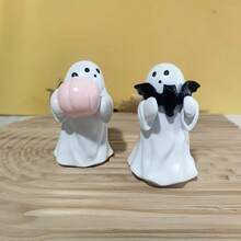 Resin Ghost & Bat & Pumpkin Statue, Suitable For Indoor/Outdoor Halloween Decor And Gift Home Decor Fall Decor Room Decor