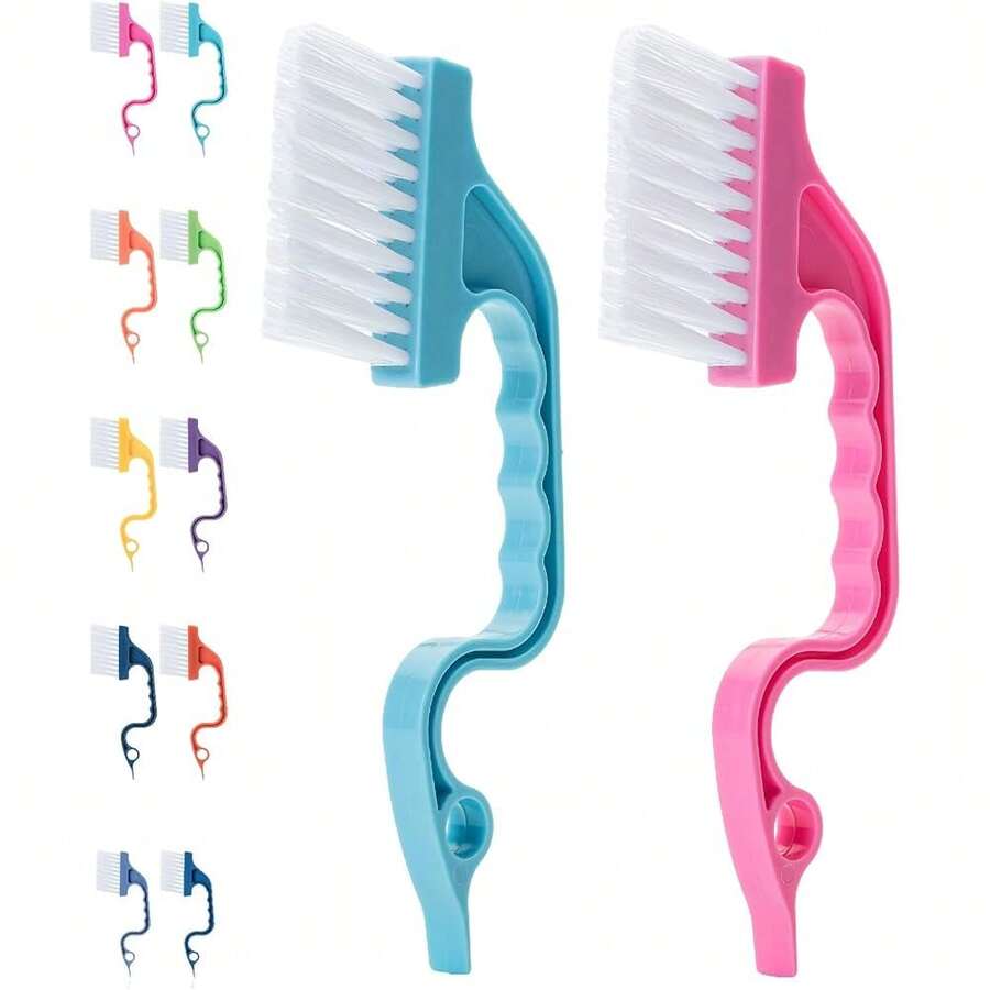 2025-Nw Slick- Winow Tr Claning Brush, 2 P, Blu/Pink Rgonomic Hanl, Built-In Scrapr, Multos, Winow Tr Claning Tools - 藍色/粉紅色 - 查看 1