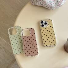 Capa dupla para celular com estampa de bolinhas, compatível com iPhone 17 Pro Max/16 Pro Max/15 Pro Max/14 Pro/14. Design moderno com bordas arredondadas, elegante para mulheres e minimalista para homens. Presente ideal para namorada e casais. - Multicolorido - Ver 1
