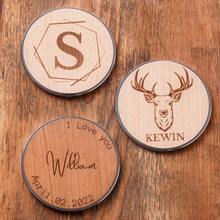 Personalized Name And Logo Wood Wireless Charging Station, 15W Fast Qi Charging Phone Pad, Corporate Employee Gift , Special Fathers Gift