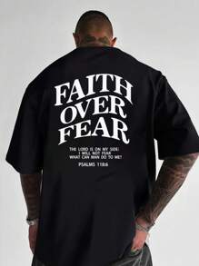Men's Graphic T-Shirt Faith Over Fear Daily Wear 100% Cotton Unisex Gift Idea For Him Her  Streetwear Design Comfortable Casual Top