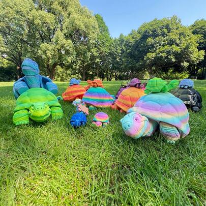 3D Printed Turtle Set, 1 Large & 2 Small Turtles Or 1 Small Turtle Only, Tabletop Decor, Garden Ornament, Holiday Gift