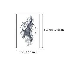 (Whale Arm) Temporary Tattoo, Realistic & Long-Lasting Herbal Temporary Tattoo, Waterproof & Scratch-Resistant, Lasts 7-15 Days - Black - View 2