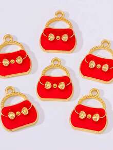 10 件/包卡通风格锌合金油滴 DIY 珠宝饰品，适用于配饰、手袋、钥匙扣、吊坠 - 手提包 - 查看 7