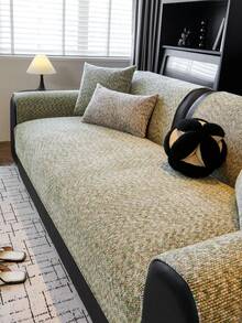 1 件四季沙发垫套，现代简约防滑沙发座垫，防尘可洗沙发套，清新绿色，柔软防褪色，宠物友好，适合 L 型沙发和 1/2/3/4 座沙发 - 綠色 - 查看 5