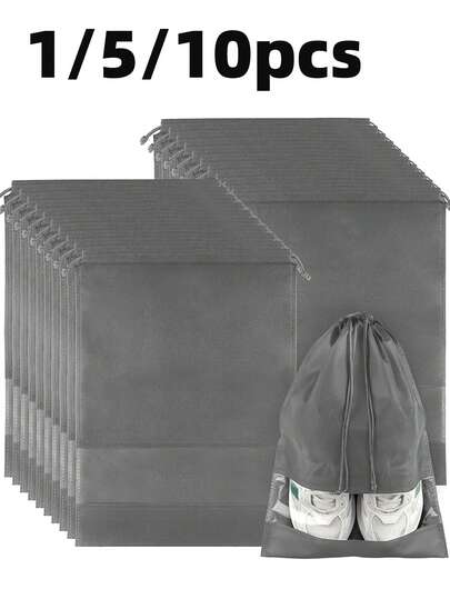 Drawstring Shoe Bag, Travel Storage Bag, Drawstring Closure, Portable Waterproof Shoe Bag, Multi-Functional Storage Bag, Shoe Organizer Bag, Waterproof Beach Bag, Unisex, Travel Essentials, Back To School