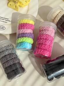 36pcs/Set Colorful Pleated Hair Scrunchies, From Bright To Soft Shades, Unique Pleated Design Adds Fashion And Layering - Suitable For Girls And Women, Can Easily Manage Hairstyles Like Ponytail, Bun, Braid, Adding Vibrant Colors To Meet Various Styling Needs Holiday Accessories - Multicolor - View 5