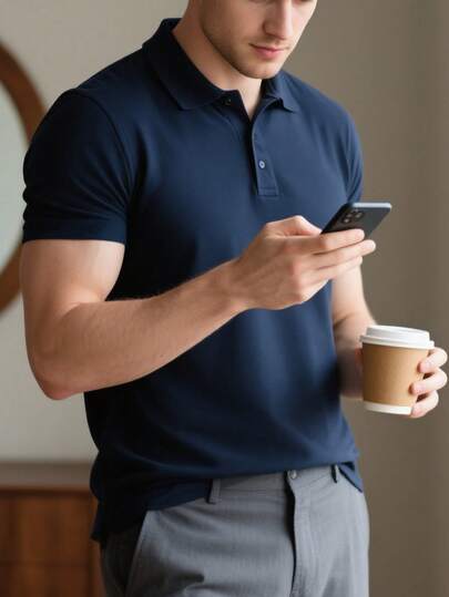 2025 Summer Men's Boyfriend Style Polo Shirt - Quick-Dry Ice Silk Lapel | All Sizes (XXS-XXL) | Ultra-Lightweight Breathable For Golf/Outdoor/Business/Casual