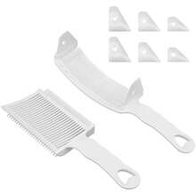2-Piece Hair Fade Combs - Adjustable Curved Positioning Clipper Comb For Men, Barber & Salon - White - 1 - View 2