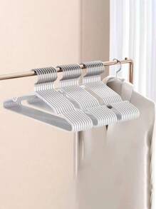 10/15/16/18/20/30/40pcs Set Simple & Elegant Coated Thickened Garment Hangers, Lightweight Portable Adult Clothes Hangers With Anti-Slip & No Trace Design, Suitable For Home Laundry, Lingerie Storage, Preventing Messy Clothes, Christmas Outfit Organization