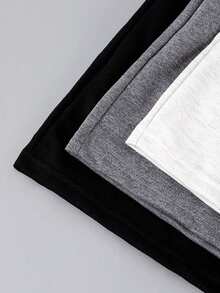 3 piezas Pantalones cortos casuales de unicolor, pantalones cortos deportivos con cintura elástica con cordón,pantalones cortos boxer, pantalones cortos jogger, pantalones cortos de activewear para mujer con cordón, - 3PCS - Ver 5