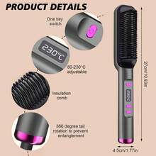Multifunctional Electric Comb Straight Hair Straightener Fast Heating Ionic Hair Straightener, Adjustable Temperature, Women's Hair Tools - US A Type Plug(110-127V) - View 4