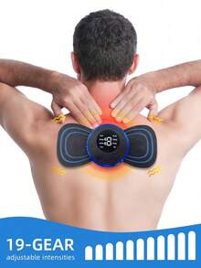 Wireless TENS/EMS Massager, Smart Electric Fitness Silicone Neck & Back Full Body Massage Patch, Muscle Stimulator - Mother's Day Gift, Valentine's Day Gift, Boyfriend Gift, Valentine's Day Gift, Cute St. Patrick's Day Gift, 120mAh LCD Display EMS Neck Massager, Electric Massager, Cervical Spine Back Patch, 8 Modes Pulse Muscle Stimulator