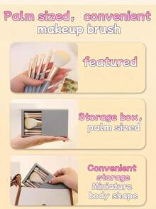 个性化定制姓名化妆刷收纳盒，带镜子，便携式化妆品收纳盒，可定制姓名旅行配件收纳盒，粉扑，鼻影刷，眼影刷，腮红刷，手提包 - 均碼 - 查看 8