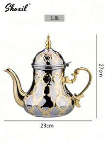 shoxil 1 pièce Cafetière traditionnelle arabe en acier inoxydable de 36 oz, théière à la menthe marocaine, cafetière du Moyen-Orient - Convient pour le café/thé/célébration/fête/cadeau/maison du Moyen-Orient - Cafetière - Voir 14