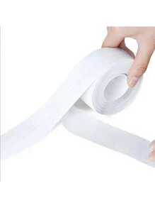 1 Piece White Floor Sealing Sticker/Sealing Strip/Waterproof Sealant Tape, 1 Roll, PVC Waterproof Sealing Strip, Self-Adhesive Caulking Tape, Caulking Sealant Tape, Self-Adhesive Sink Stove Crack Sealer, Kitchen Bathroom Bathtub Corner Sealant Tape, Floor Wall Edge Protector
