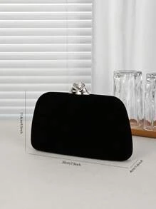 Retro Velvet Evening Clutch, Fashionable & Elegant Ladies Handbag With Metal Chain Strap - Suitable For Parties, Romantic Weddings, Casual And Formal Occasions, Ideal Gift For Women, Valentine's Day