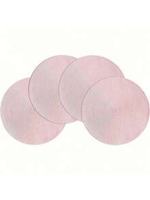 1/2/4/8 szt. Okrągłe tkane podkładki PP, proste różowe okrągłe podkładki na stół do jadalni, zmywalne, antypoślizgowe, odporne na ciepło podkładki na stół do jadalni w domu, restauracji, dekoracji imprezowych, stołu kuchennego w stylu boho, do wnętrz i na zewnątrz, na kemping, wesele, Walentynki - Różowy - Zobacz 4