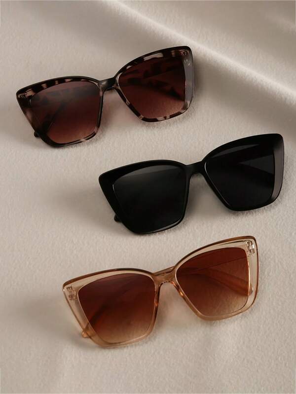 3pcs Retro Cat Eye Style Fashion Eyeglasses, European And American