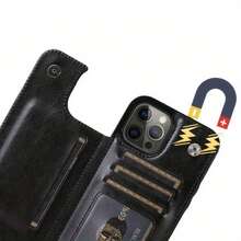 Funda tipo cartera con tapa para phone, de piel sintética, con soporte. Diseño elegante con ranura para tarjetas. Compatible con phone 16 Pro, 15, 14, 13, 12 Pro Plus y 15 Pro. - Colores mixtos 2 - Ver 4