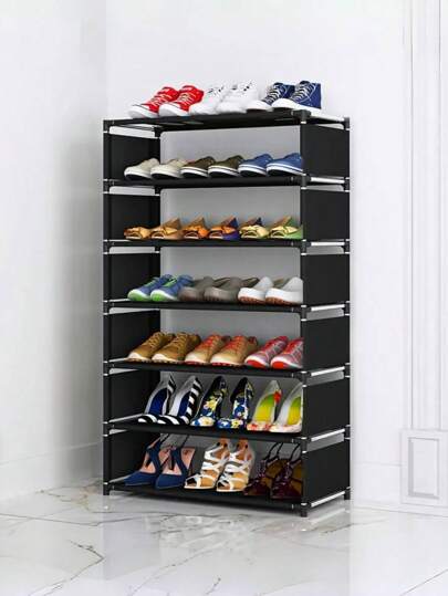 1 raft de pantofi din plastic multistrat, 1 raft de pantofi independent, raft de depozitare a pantofilor ușor de asamblat, raft de pantofi de mare capacitate, potrivit pentru intrare, hol, dormitor, baie, living