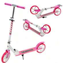 PINK SCOOTER, Large, Foldable, With SUNLIGHT NEON Brake - Hot Pink - View 1
