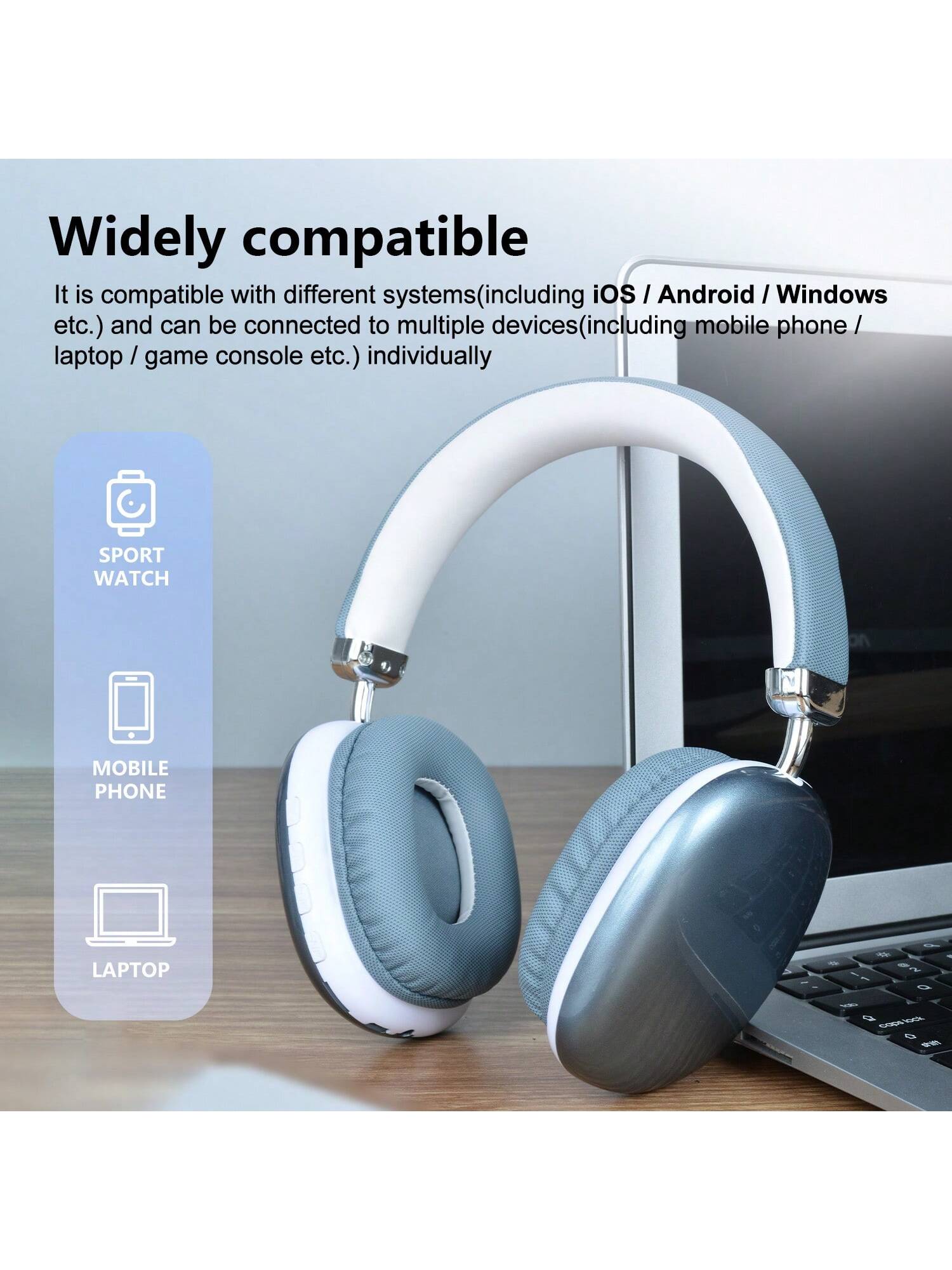 Gerripuer سماعات رأس لاسلكية بصوت محيطي 360 درجة،...