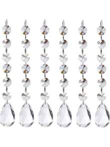 1/5/12/20 件亚克力水晶吊灯水晶花环装饰亚克力透明珠棱镜吊坠圣诞树窗户家居装饰（泪珠）圣诞装饰圣诞树装饰 - 彩色 - 查看 6