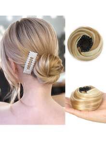 Elegant Women's Hair Bun, Hair Extension -10cm (4 Inches) Extendable Synthetic Hair, With Clips, Heat-Resistant Fibers, Suitable For All Hair Types, Adjustable Design, Suitable For All Women's Daily Wear And Party Hair Accessories ﻿ - Multicolor - View 14