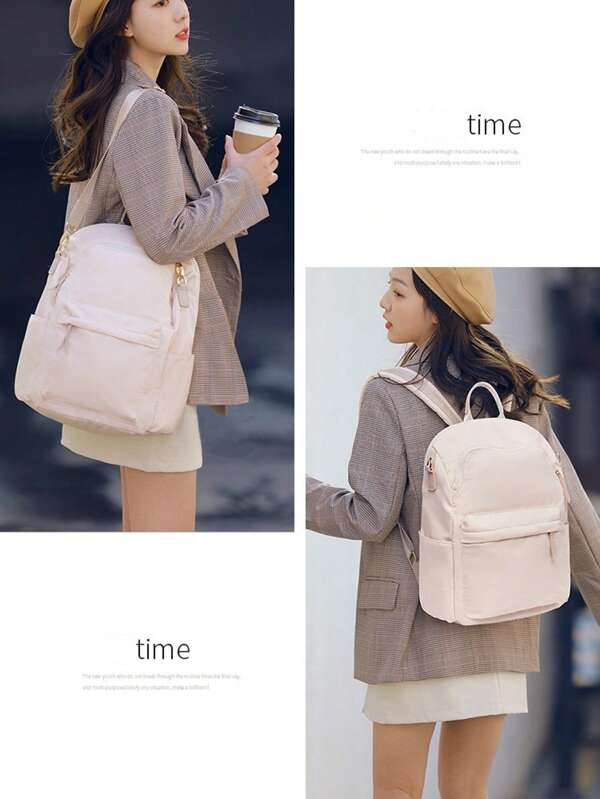 Bolso para computadora de 13-14 pulgadas y 15.6 pulgadas, mochila escolar, de un solo hombro, de doble hombro, para uso triple para mujeres, de tela de nylon de alta calidad, mochila versátil para viajes de negocios y de commuting
