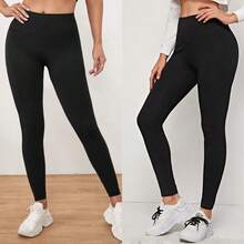 Patrones de costura de leggings de talle alto en múltiples tallas, patrones de costura básicos a escala 1:1 para prendas de mujer, patrones de costura para principiantes y patrones de costura, plantillas para la confección de prendas, patrones de costura de prendas hechas a mano - Marrón - Ver 6
