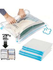 5 paquetes de bolsas de almacenamiento por compresión para viajes, bolsas al vacío para organizador de viajes que ahorran espacio, accesorios de viaje sin necesidad de vacío, bolsas de almacenamiento para empacar ropa, ropa interior y organizador de ropa para viajes