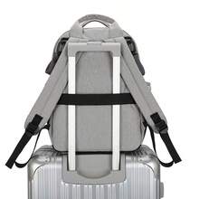 时尚妈咪背包，大容量尿布包，新妈妈哺乳包，孕妇包 - 灰色 - 查看 9